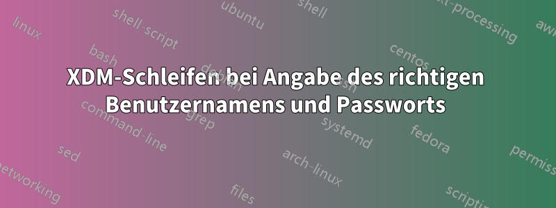 XDM-Schleifen bei Angabe des richtigen Benutzernamens und Passworts