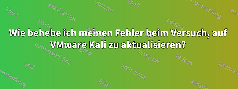 Wie behebe ich meinen Fehler beim Versuch, auf VMware Kali zu aktualisieren?