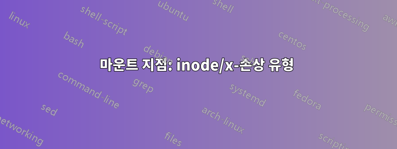 마운트 지점: inode/x-손상 유형