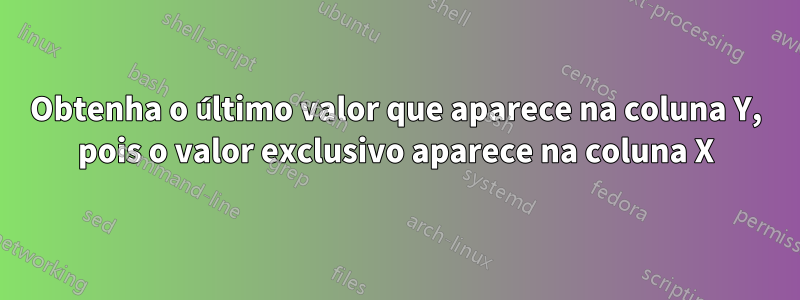 Obtenha o último valor que aparece na coluna Y, pois o valor exclusivo aparece na coluna X