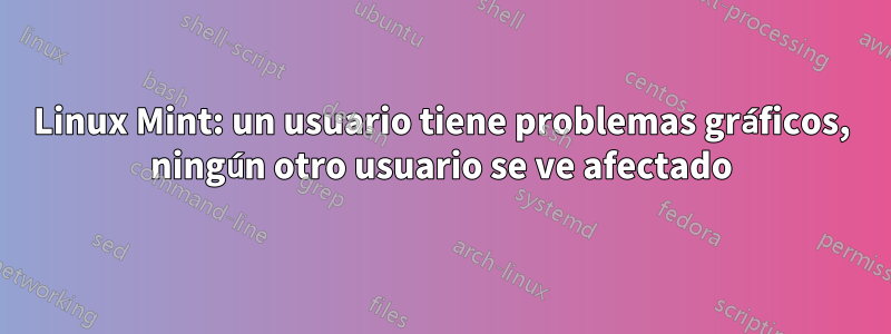 Linux Mint: un usuario tiene problemas gráficos, ningún otro usuario se ve afectado