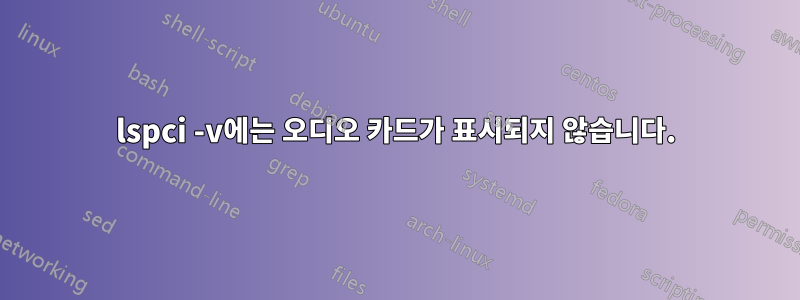 lspci -v에는 오디오 카드가 표시되지 않습니다.