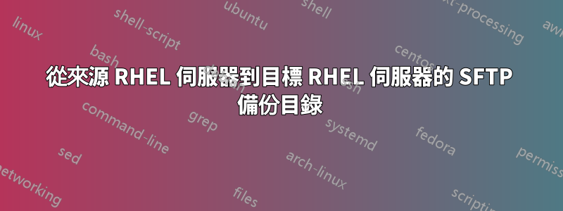 從來源 RHEL 伺服器到目標 RHEL 伺服器的 SFTP 備份目錄