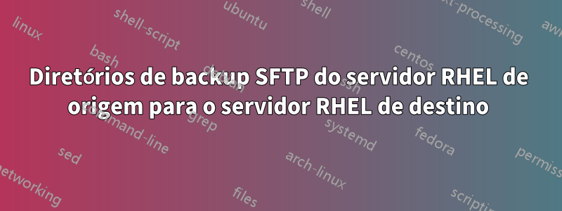 Diretórios de backup SFTP do servidor RHEL de origem para o servidor RHEL de destino