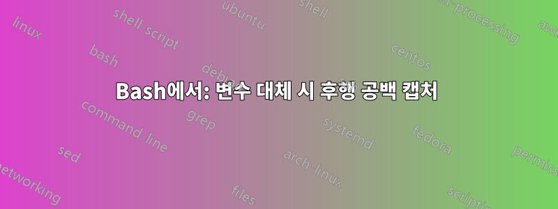 Bash에서: 변수 대체 시 후행 공백 캡처