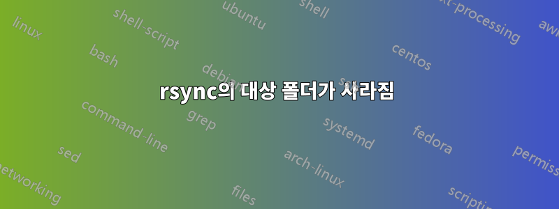 rsync의 대상 폴더가 사라짐