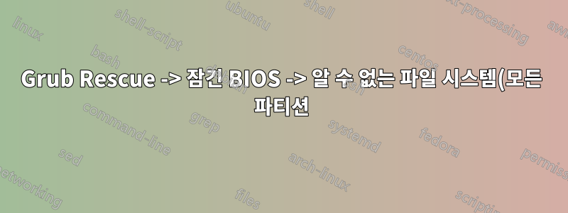 Grub Rescue -> 잠긴 BIOS -> 알 수 없는 파일 시스템(모든 파티션)