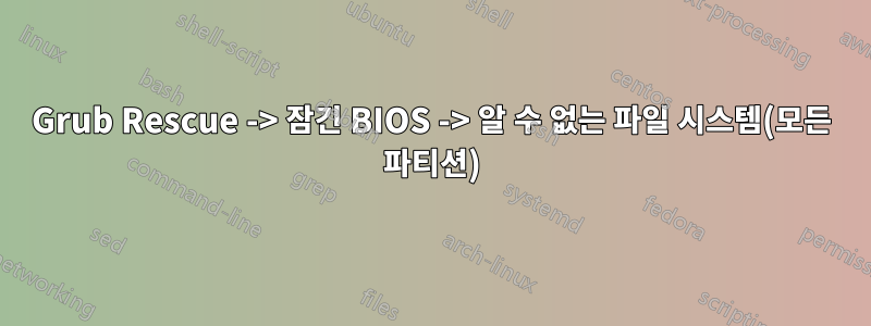 Grub Rescue -> 잠긴 BIOS -> 알 수 없는 파일 시스템(모든 파티션)