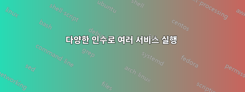 다양한 인수로 여러 서비스 실행