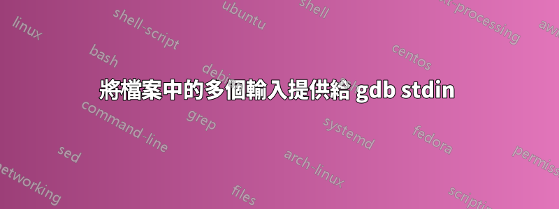 將檔案中的多個輸入提供給 gdb stdin
