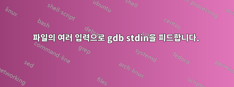 파일의 여러 입력으로 gdb stdin을 피드합니다.