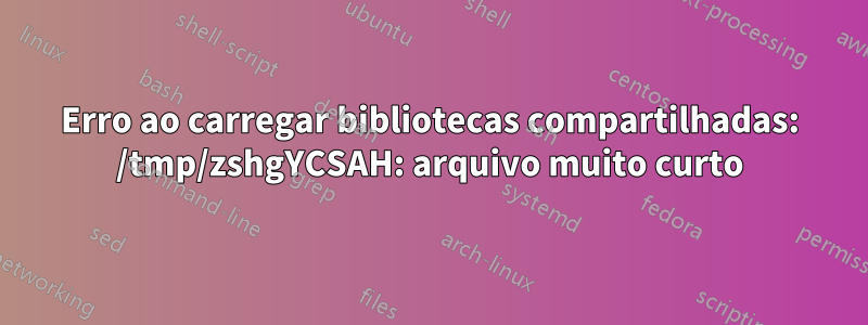 Erro ao carregar bibliotecas compartilhadas: /tmp/zshgYCSAH: arquivo muito curto