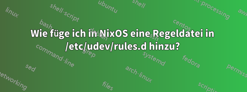 Wie füge ich in NixOS eine Regeldatei in /etc/udev/rules.d hinzu?
