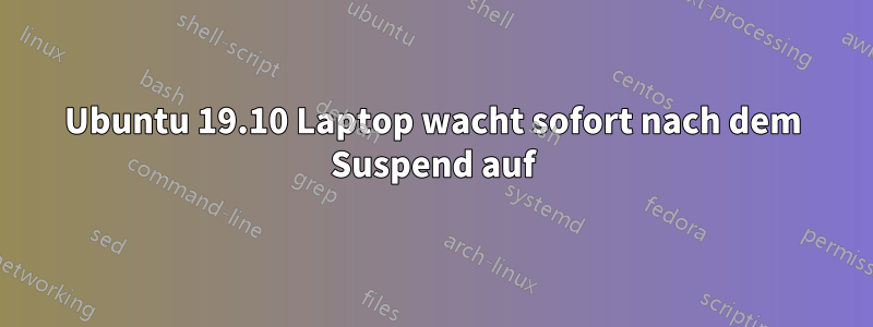 Ubuntu 19.10 Laptop wacht sofort nach dem Suspend auf
