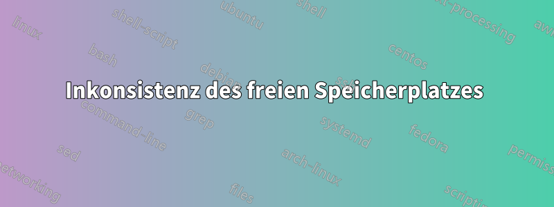 Inkonsistenz des freien Speicherplatzes