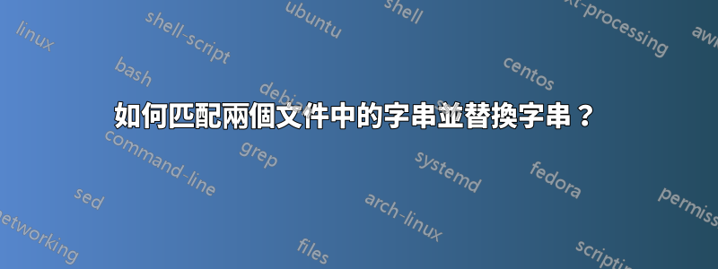 如何匹配兩個文件中的字串並替換字串？