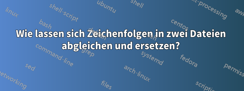 Wie lassen sich Zeichenfolgen in zwei Dateien abgleichen und ersetzen?