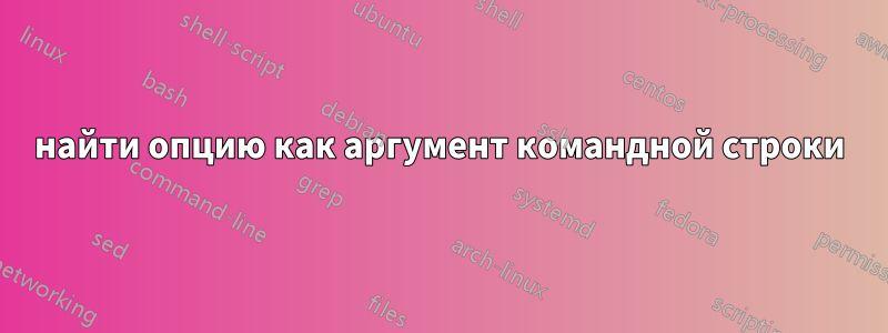 найти опцию как аргумент командной строки