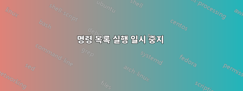 명령 목록 실행 일시 중지