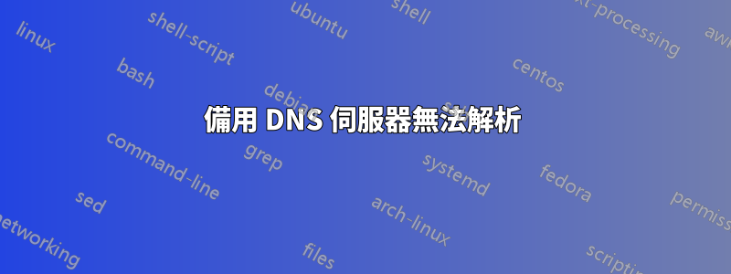 備用 DNS 伺服器無法解析
