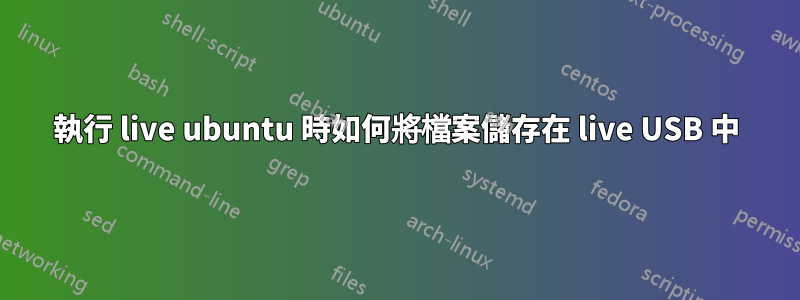 執行 live ubuntu 時如何將檔案儲存在 live USB 中