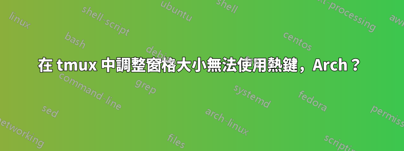 在 tmux 中調整窗格大小無法使用熱鍵，Arch？