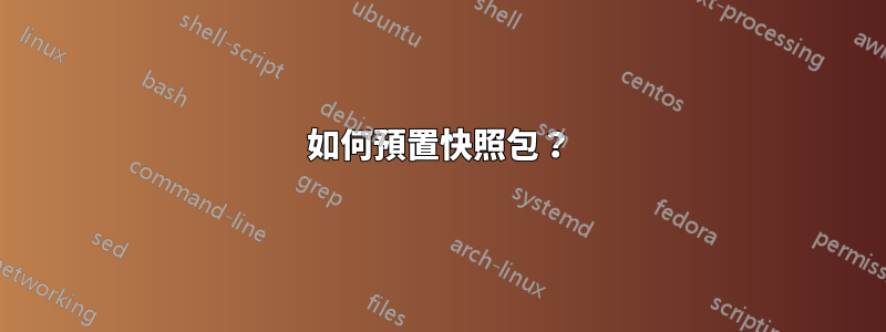 如何預置快照包？