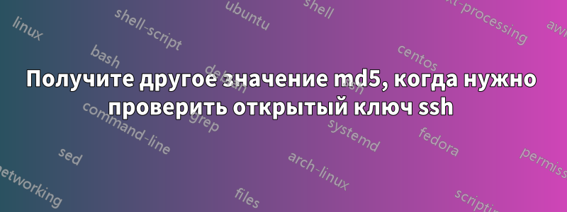 Получите другое значение md5, когда нужно проверить открытый ключ ssh