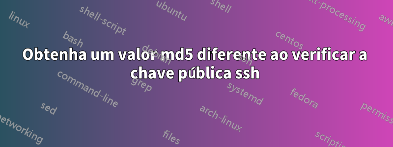 Obtenha um valor md5 diferente ao verificar a chave pública ssh