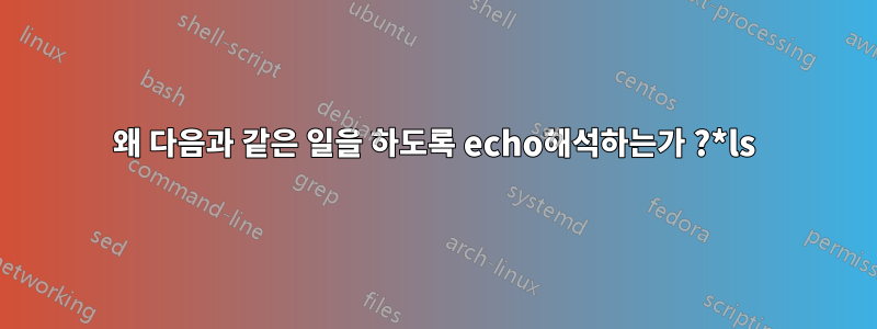 왜 다음과 같은 일을 하도록 echo해석하는가 ?*ls