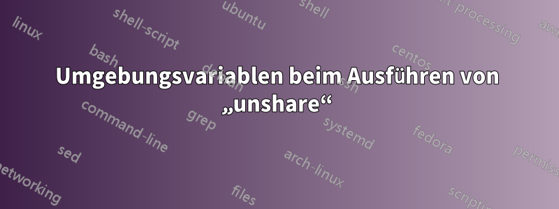 Umgebungsvariablen beim Ausführen von „unshare“