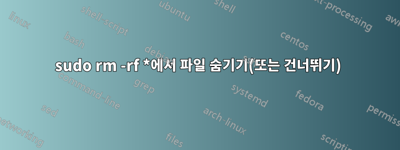 sudo rm -rf *에서 파일 숨기기(또는 건너뛰기)