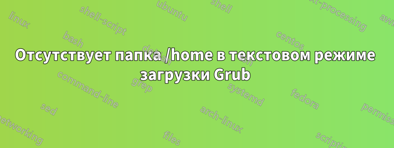 Отсутствует папка /home в текстовом режиме загрузки Grub