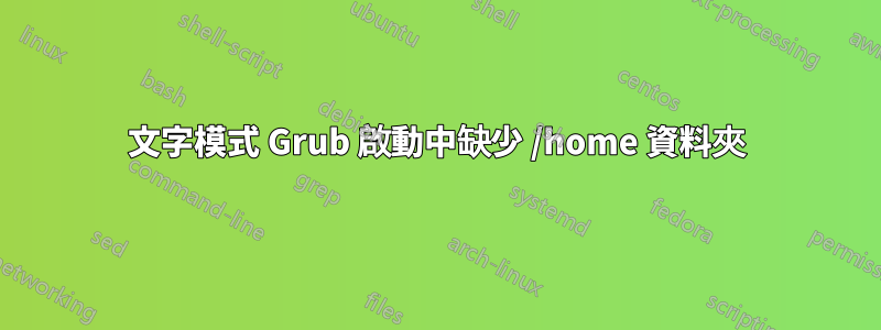 文字模式 Grub 啟動中缺少 /home 資料夾