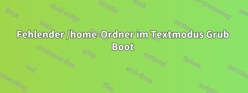 Fehlender /home-Ordner im Textmodus Grub Boot