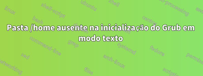 Pasta /home ausente na inicialização do Grub em modo texto