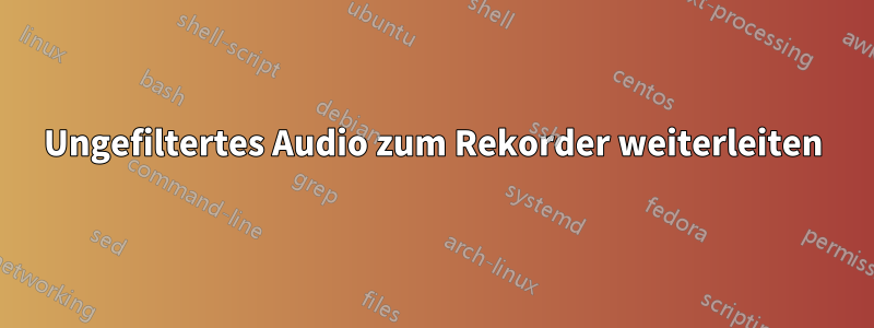 Ungefiltertes Audio zum Rekorder weiterleiten