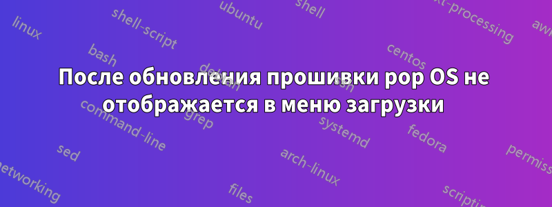 После обновления прошивки pop OS не отображается в меню загрузки