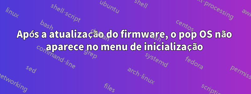 Após a atualização do firmware, o pop OS não aparece no menu de inicialização