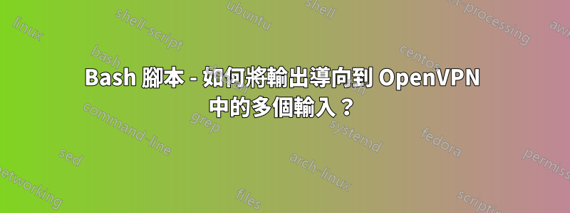 Bash 腳本 - 如何將輸出導向到 OpenVPN 中的多個輸入？