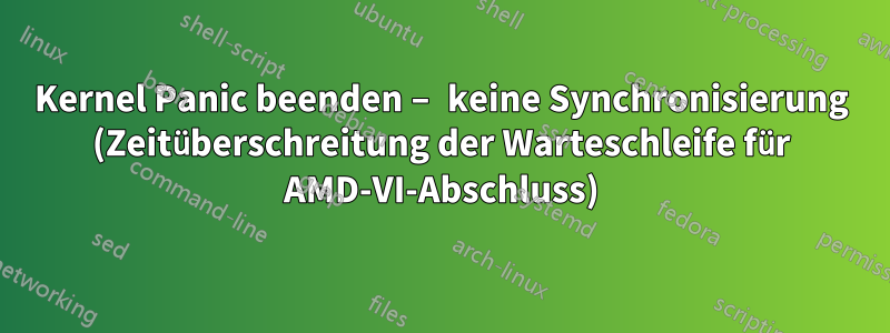 Kernel Panic beenden – keine Synchronisierung (Zeitüberschreitung der Warteschleife für AMD-VI-Abschluss)