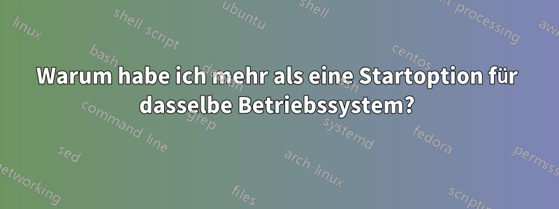 Warum habe ich mehr als eine Startoption für dasselbe Betriebssystem?