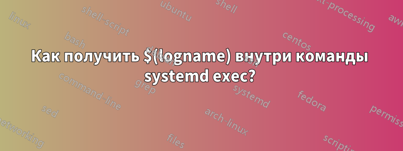 Как получить $(logname) внутри команды systemd exec?