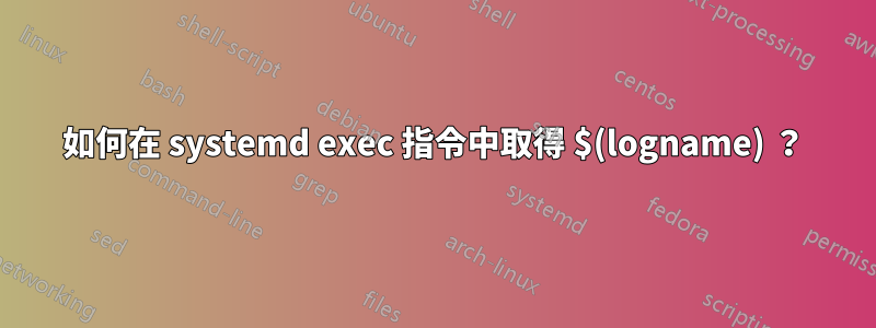 如何在 systemd exec 指令中取得 $(logname) ？