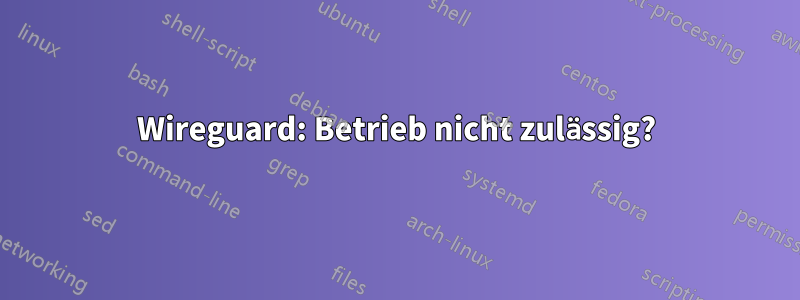 Wireguard: Betrieb nicht zulässig?