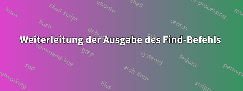 Weiterleitung der Ausgabe des Find-Befehls