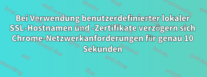 Bei Verwendung benutzerdefinierter lokaler SSL-Hostnamen und -Zertifikate verzögern sich Chrome-Netzwerkanforderungen für genau 10 Sekunden