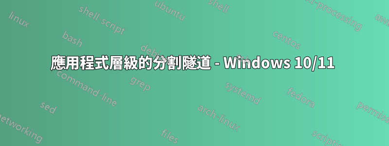 應用程式層級的分割隧道 - Windows 10/11