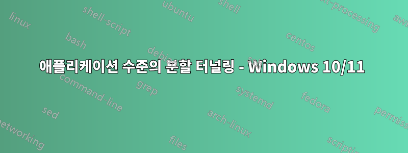 애플리케이션 수준의 분할 터널링 - Windows 10/11