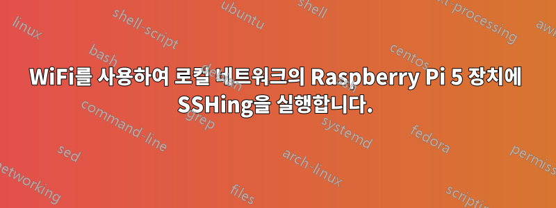 WiFi를 사용하여 로컬 네트워크의 Raspberry Pi 5 장치에 SSHing을 실행합니다.